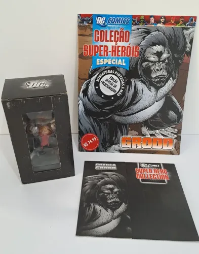 * MT Eaglemoss DC Comics Super Heróis Gorila Grodd Miniatura, Caixa, Proteção e Revista