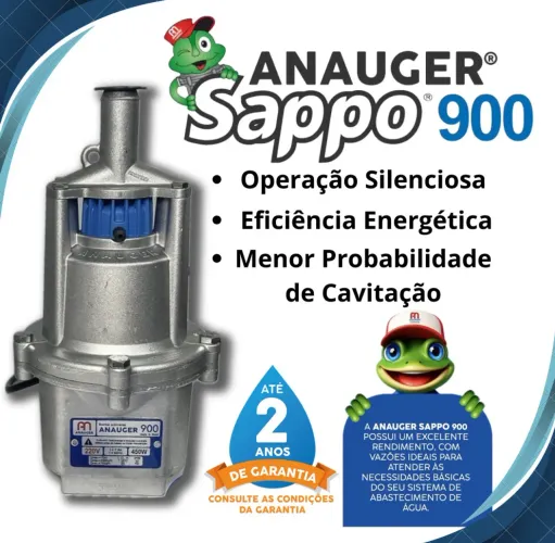 Bomba Submersa Vibratória Para Poço 450W 900 5G Anauger
