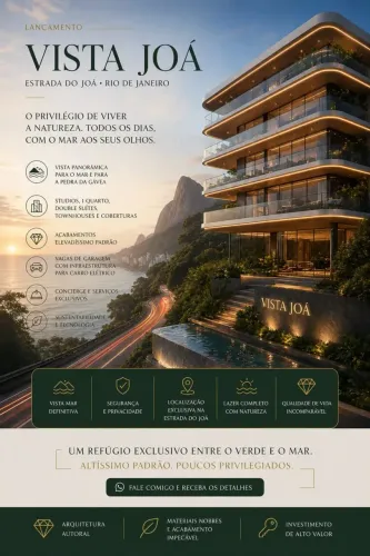 Studios com lazer completo e vista mar em São Conrado - Rio de Janeiro - RJ