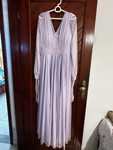 Vestidos de Festa com Brilho Lilás/Verde Escuro/Verde Oliva