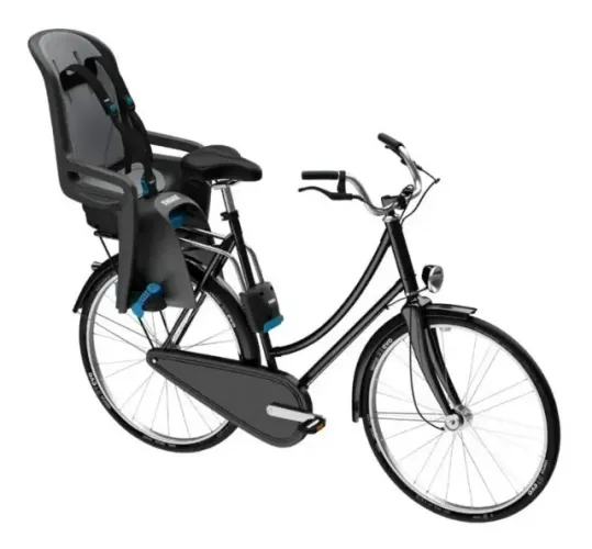 Cadeirinha Infantil Thule Ridealong (Impecável) + Acessórios - traseira da bicicleta