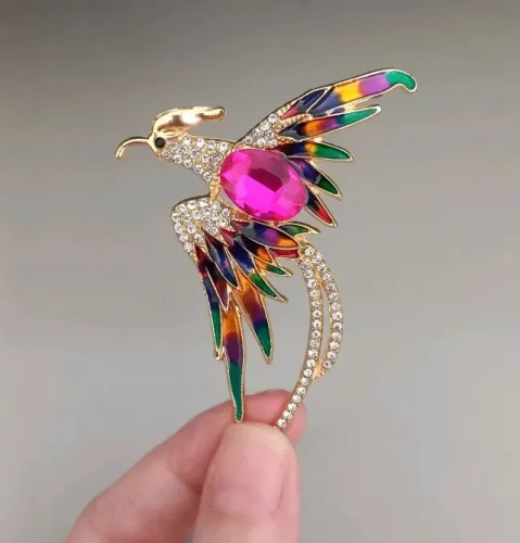 Broche de Pássaro Fênix Pink (novo)