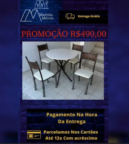 GRANDE PROMOÇÃO MESA 04 CADEIRAS ENTREGA GRÁTIS ACEITA CARTÃO.