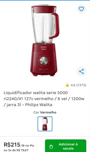 Liquidificador Philips Walita Série 5000 RI2240/51 Azul 127V