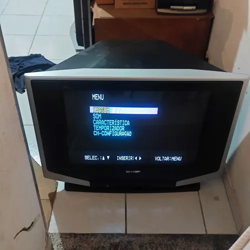 TV de Tubo Sharp 29" (Modelo 29L-FG1BZ) - Perfeita para Retrogaming / Rara (2008)