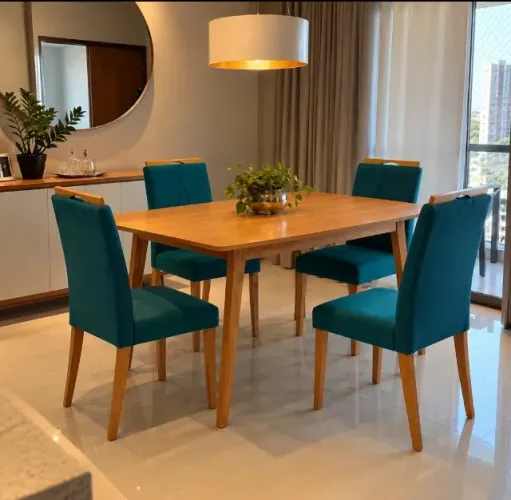Mesa de Jantar Com 4 Cadeiras (Produto Novo)