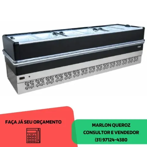 Ilha para Congelados 3M Vidro Reto Preta Polar