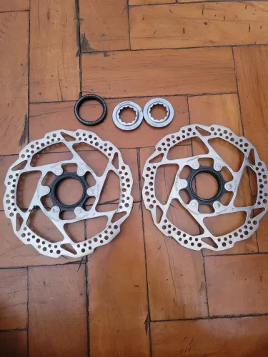 Par de rotores freio à disco SHIMANO DEORE RT64 160mm novos