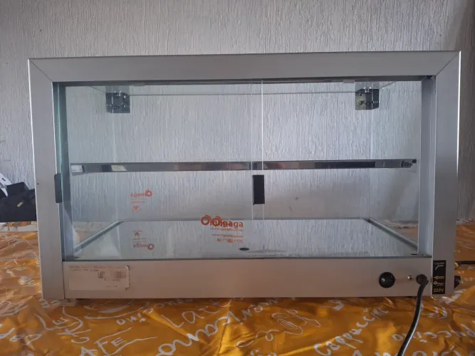 Vitrine Expositora fria dupla de 62cm prata-vfd62-Omega 