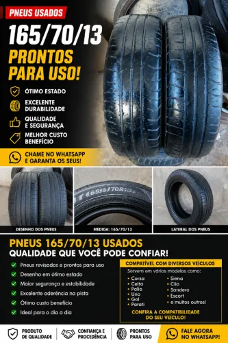 Pneus Revisados Aro 13 (Medida 165/70 R13) - Par Pronto para Montar