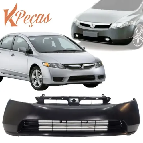 Parachoque Dianteiro Honda Civic 2006 2007 2008 Sem Furo para Milha NOVO