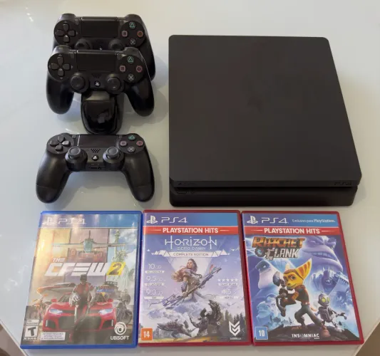 PS 4 + controle + jogos usado