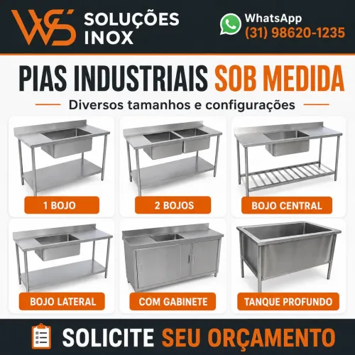 Tanques e pias em aço inox sob medida!