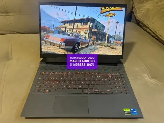 Notebook Dell G15 16GB DDR5 Core I7 RTX 3050 SSD 512 GB
