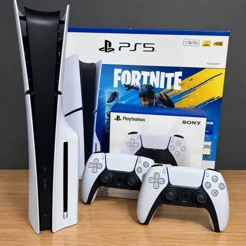 PS5 Slim 1TB + 2 Controles DualSense + Nota Fiscal