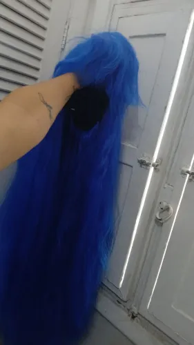 Peruca Azul para Cosplay