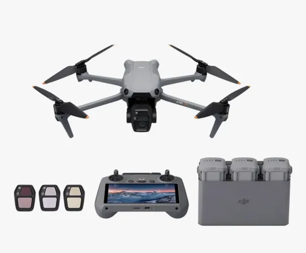 Drone DJI Air 3s + Dongle 2 + Combo Fly More + Controle RC com Tela + Kit proteção