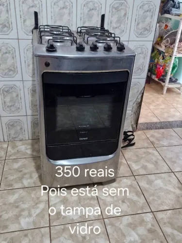 Fogão 4 bocas sem a tampa de vidro