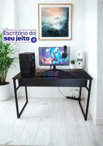 Mesa Gamer Reforçada 1,1m NOVA Escrivaninha Multiuso Notebook Computador Estudo Escritório