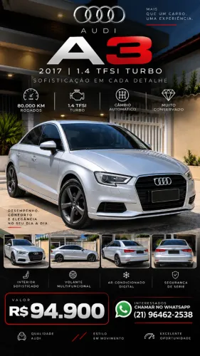 Audi A3 Sedan 1.4 TFSI Flex Tiptronic 4P 2017
