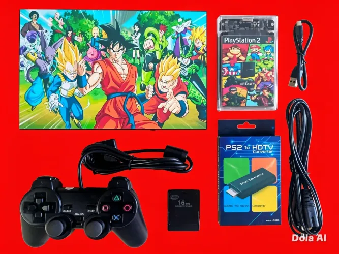 PS2 com 120 jogos + conversor HDMI 