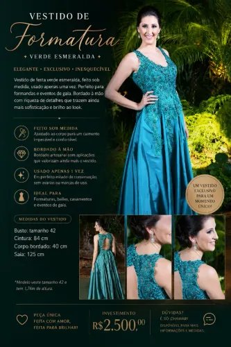 vestido gala bordado