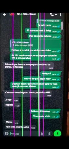 S22+ com problema na tela, linhas. Restante perfeito.