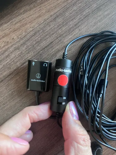 Microfone Lapela Audio Technica com fio