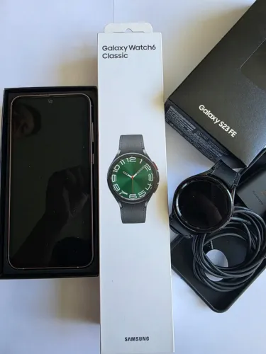 Celular Samsung S23 FE 256g + Galaxy Watch 6 Classic 47 mm LTE
