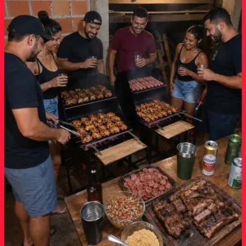 Churrasqueira Reforçada Espetinho 2 grelhas