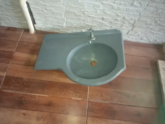 Pia De Banheiro Mármore Sintético Cinza