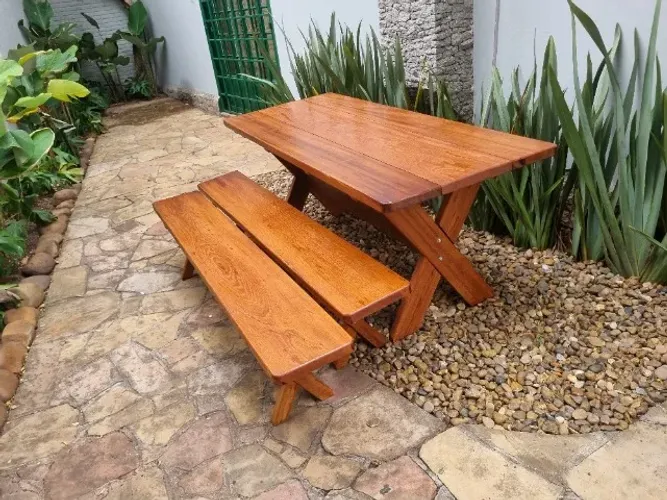 Conjunto de Mesa com Bancos em 12x R$ 190,00