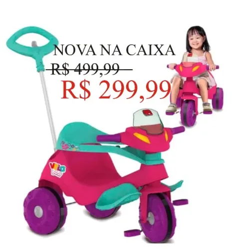 Triciclo Bandeirante Passeio E Pedal Velobaby Motoca