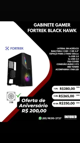 Gabinete gamer Fortrek Black Hawk