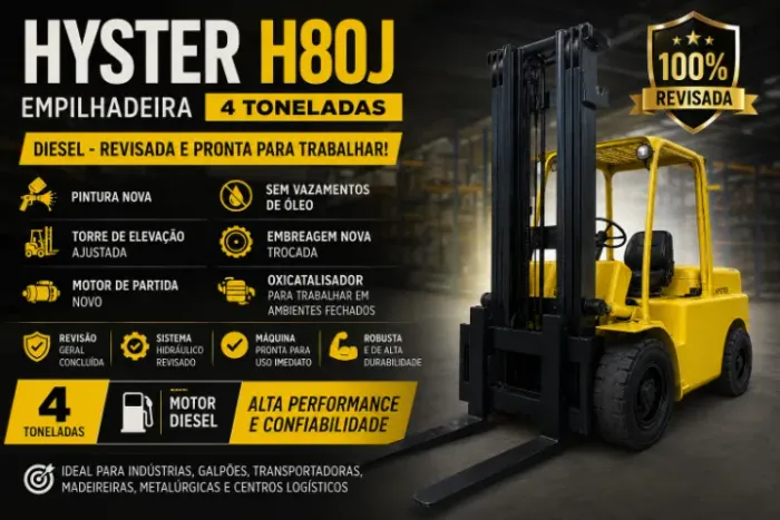 Empilhadeira HYSTER - 4 Toneladas Diesel H80J