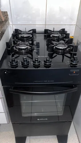 Fogão preto Atlas bivolt