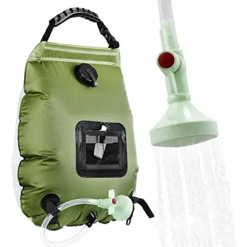 Chuveiro Saco Bolsa 20 Litros Por Aquecimento Solar Camping Verde