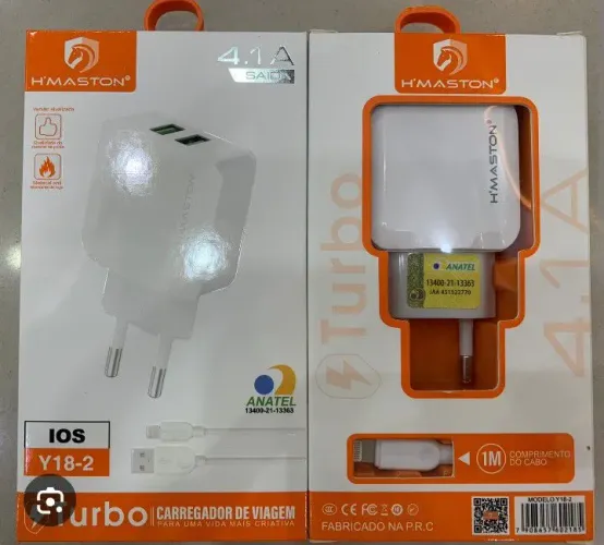 Carregador turbo para iPhone c/cabo (novo)