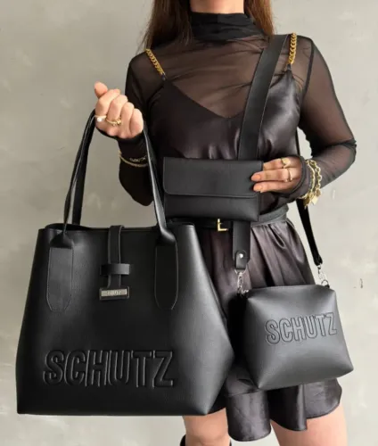 Kit 3 Peças Schutz - Bolsa Saco + Transversal + Carteira