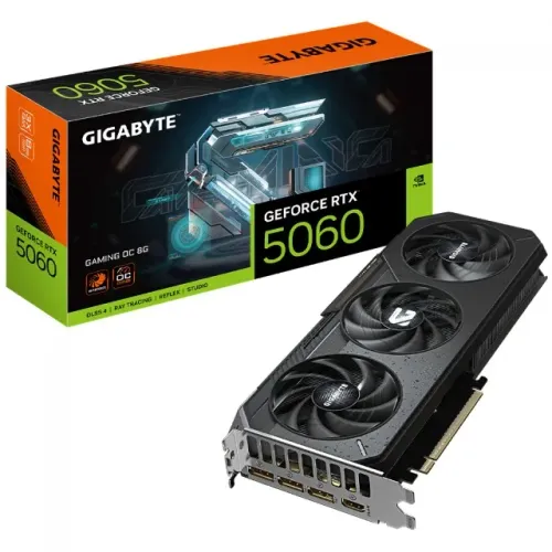 Placa de Vídeo Gigabyte NVIDIA GeForce RTX 5060 Gaming OC, 8GB, GDDR7, DLSS, Ray Tracing