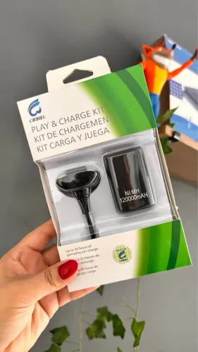 BATERIA + CABO P XBOX 360 - ENTREGAMOS -- LOJA FÍSICA
