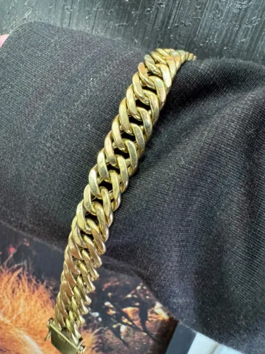 Pulseira Groumet 24.17g de ouro 18k procedência garantia eterna