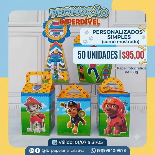 50 Personalizados simples por $95,00