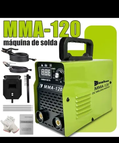 Máquina De Solda Inversora Huahuo MMA-120 Eletrica Verde 220v
