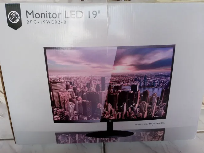 Monitor LED 19? BPC - Novo, Nunca Usado - Na Caixa + Cabo HDMI