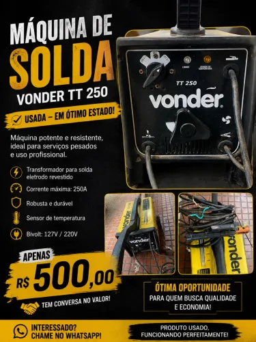 Máquina de solda vander TT250