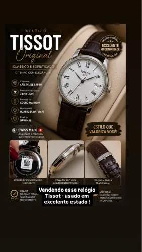 Relógio Tissot Carson Original Swiss Made Safira Couro
