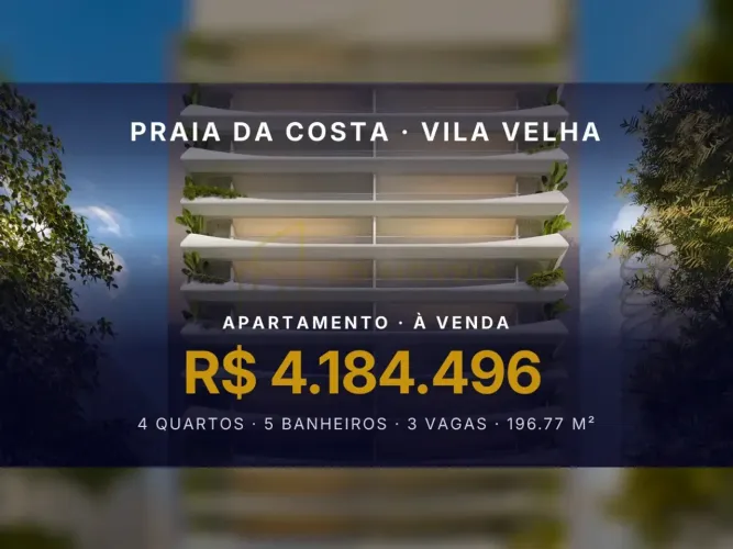 Incrível apartamento com 4 suítes na Praia da Costa - Vila Velha!