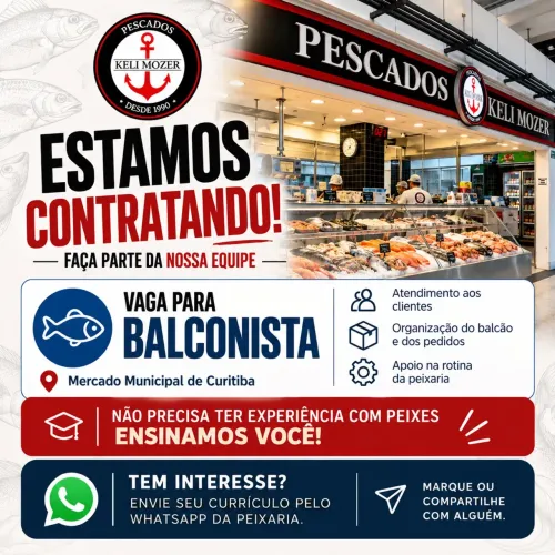 Vaga para Balconista - Peixaria | Curitiba