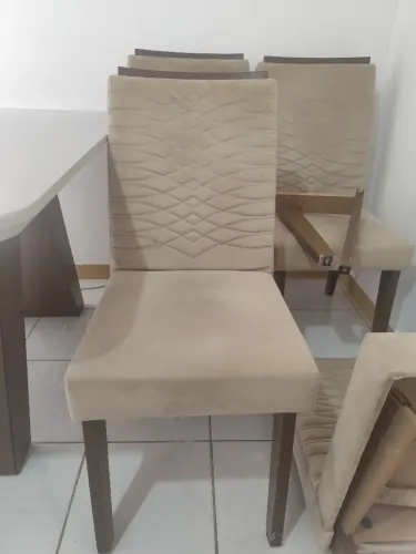 Conjunto cadeiras madeira
